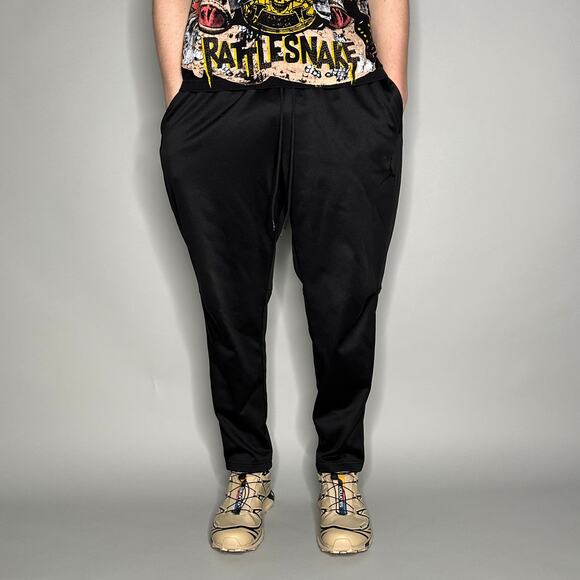 Jordan Sweatpants Jet Black Polyester Joggers Subtle Jumpman - Picture 2 of 4